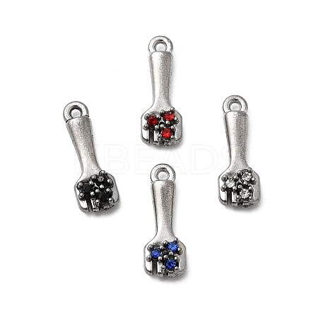 304 Stainless Steel Micro Pave Rhinestone Pendants STAS-G369-03P-1