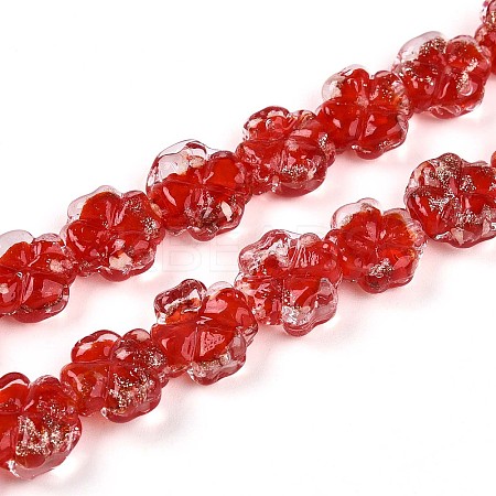 Luminous Handmade Gold Foil Glass Beads Strands FOIL-N029-01D-1