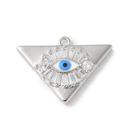 Rack Plating Brass Micro Pave Cubic Zirconia Enamel Pendants KK-P290-56B-P-1