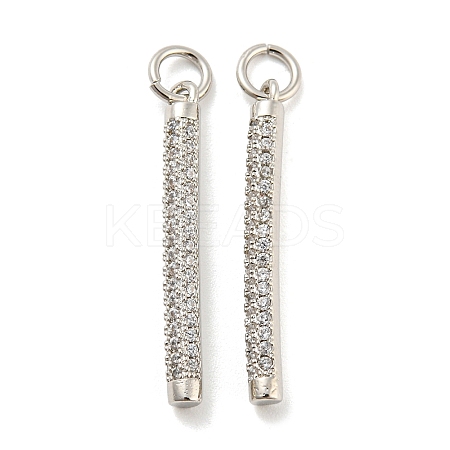 Rack Plating Brass Micro Pave Clear Cubic Zirconia Pendants KK-Q804-23P-1