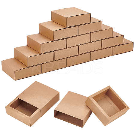 Kraft Paper Storage Gift Drawer Boxes CON-WH0095-56D-1