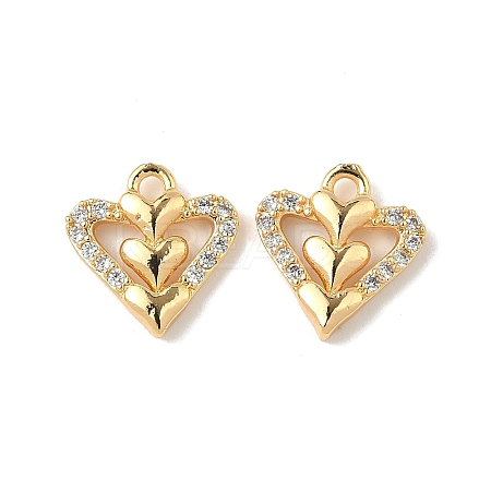 Brass Micro Pave Cubic Zirconia Pendants KK-D373-01A-G-1
