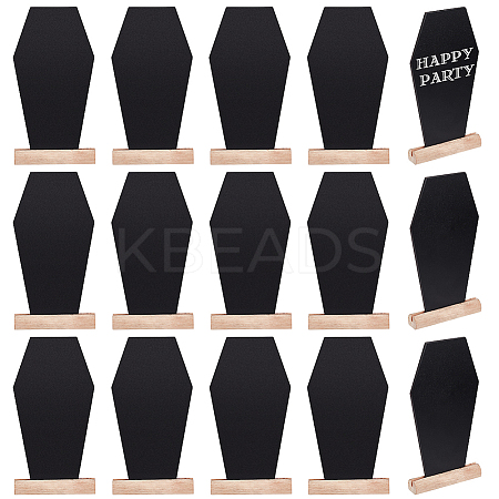 Coffin Shape  Wood Mini Chalkboard Message Board Signs AJEW-WH0567-61-1