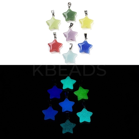 Synthetic Luminous Stone Pendants FIND-A043-02P-1