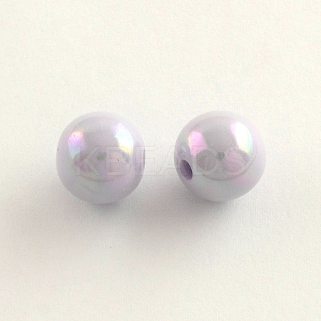 AB Color Plated Acrylic Round Beads X-SACR-Q109-10mm-02-1