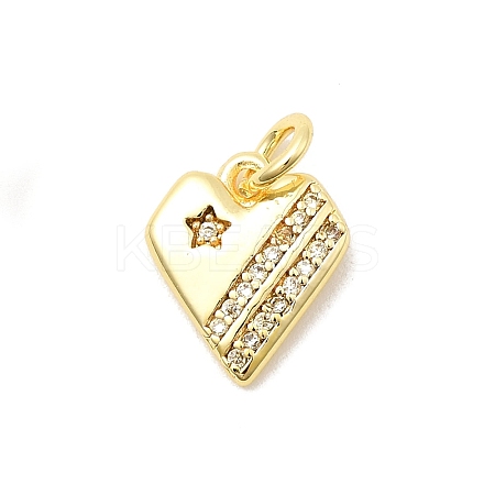 Brass Micro Pave Cubic Zirconia Charms KK-C139-25B-G-1