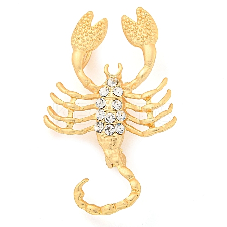 Golden Zinc Alloy with Rhinestone Brooches LS-JEWB-B018-03G-08-1