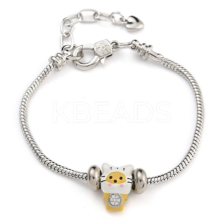Brass European Bracelets BJEW-K261-15P-02-1