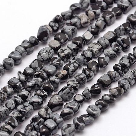 Natural Snowflake Obsidian Beads Strands G-F465-11-1