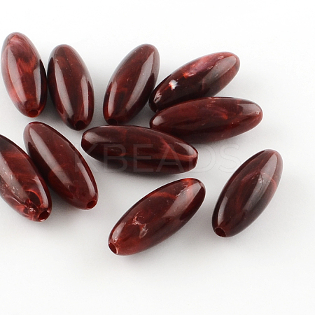 Oval Imitation Gemstone Acrylic Beads OACR-R031-02-1