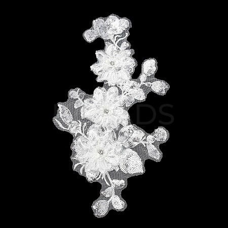 3D Flower Polyester Embroidery Sew on Appliques DIY-WH20010-35A-01-1