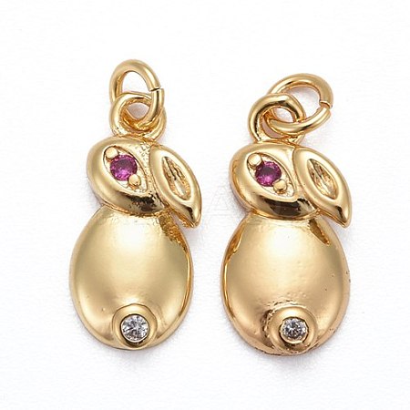 Brass Micro Pave Cubic Zirconia Pendants ZIRC-Z010-13G-1