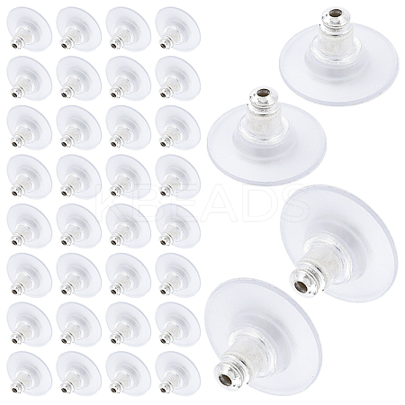100Pcs Brass Bullet Clutch Earring Backs with Pad KK-YW0002-43S-1