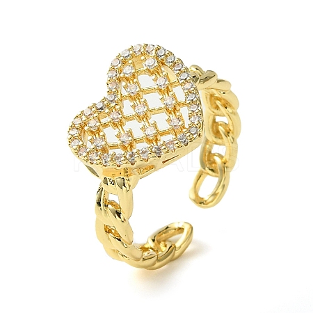 Bass Micro Pave Cubic Zirconia Ring RJEW-Z033-14G-1
