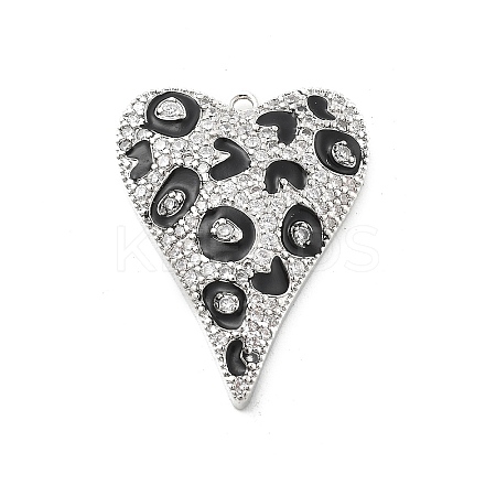 Brass Micro Pave Clear Cubic Zirconia Pendants KK-L228-43B-P-1