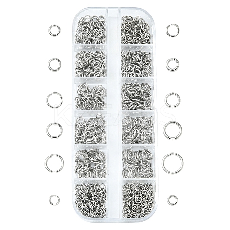865Pcs 12 Styles 304 Stainless Steel Open Jump Rings STAS-YW0002-60-1
