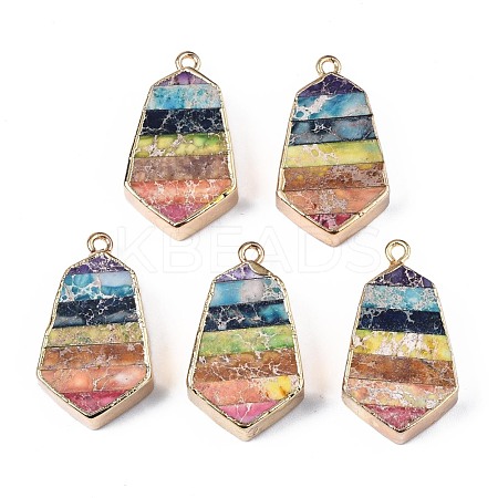 Rainbow Color Natural Imperial Jasper Pendants G-S359-328-1