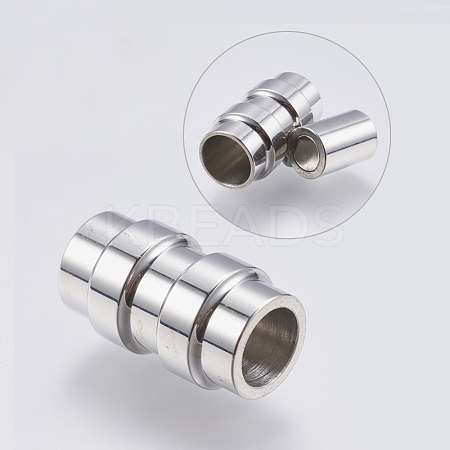 Tarnish Resistant 304 Stainless Steel Magnetic Clasps with Glue-in Ends STAS-F139-078P-1