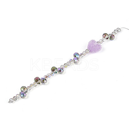 Electroplate Glass and Acrylic Rhinestone Beads Strands MAK-T011-07B-1