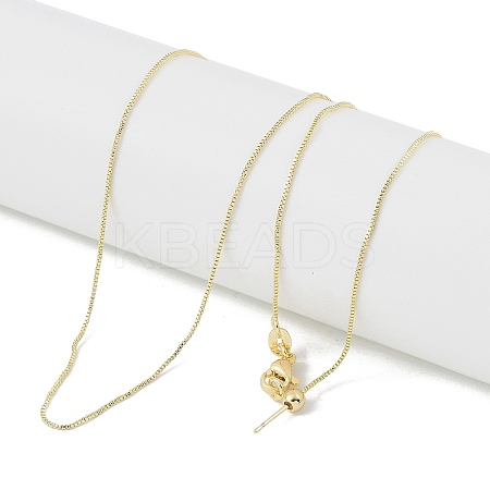 Brass Box Chain Adjustable Slider Necklaces for Women NJEW-U008-05G-1