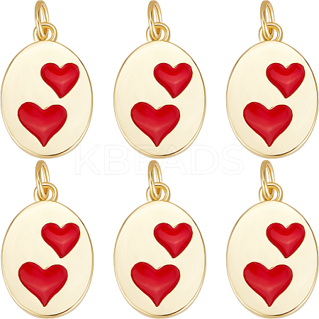 Real 18K Gold Plated Brass Charms KK-BBC0012-35-1