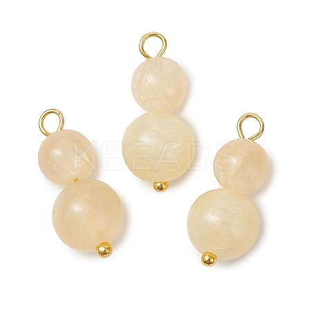 Natural Golden Silk Jade Beaded Pendants PALLOY-JF05886-1
