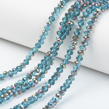 Electroplate Transparent Glass Beads Strands EGLA-A034-T4mm-R09-1