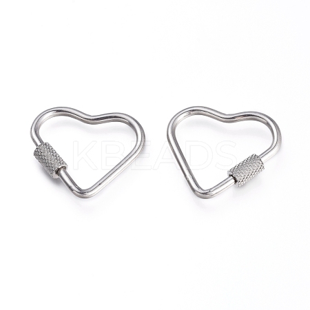 Non-Tarnish 304 Stainless Steel Screw Carabiner Lock Charms STAS-K192-02P-1