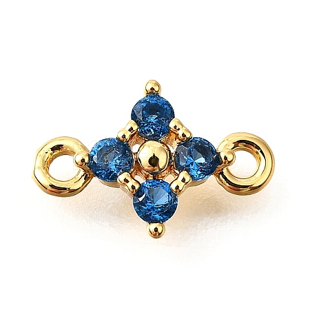 Brass Micro Pave Blue Cubic Zirconia Links KK-D356-06B-G-1
