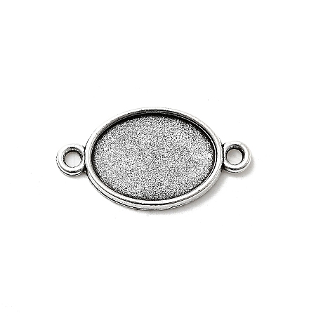 Antique Silver Tibetan Style Alloy Flat Oval Cabochon Connector Settings LS-TIBE-M022-06AS-1