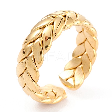 Ion Plating(IP) 304 Stainless Steel Cuff Rings RJEW-K233-48G-1