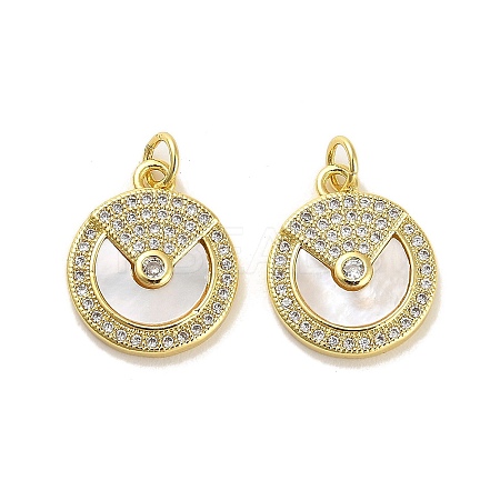 Brass Micro Pave Clear Cubic Zirconia Pendants KK-K365-02D-G-1