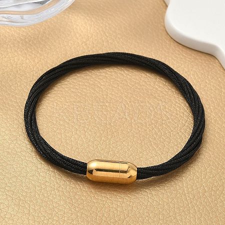304 Stainless Steel with Polyester Metallic Cord Bracelets for Women BJEW-Z145-01G-26-1