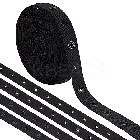 Plastic Snap Button Tape Trim Polyester Ribbons DIY-WH0632-31A-1