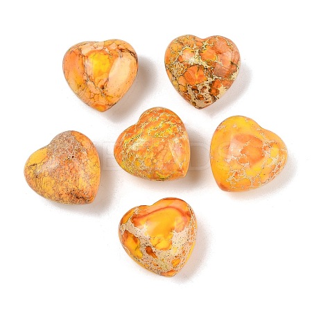 Dyed Natural Imperial Jasper Heart Palm Stone G-Q021-03E-1