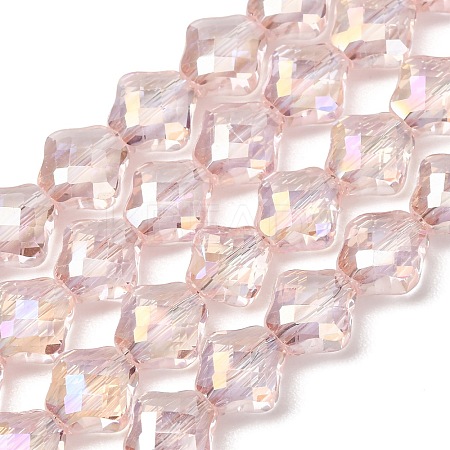 Electroplate Transparent Glass Beads Strands GL-CBA7A17-02A-03-1