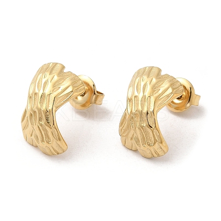 Ion Plating(IP) 304 Stainless Steel Stud Earrings EJEW-Z022-27G-1