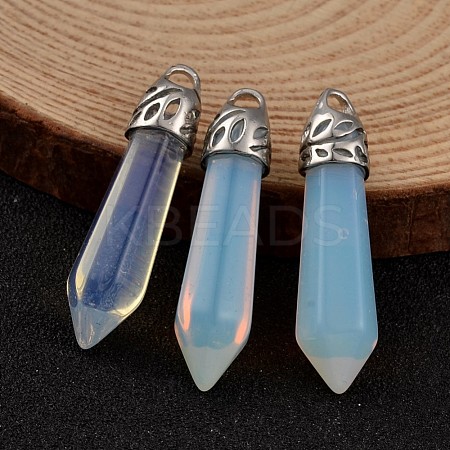 Bullet Opalite Pointed Pendants X-G-E332-C24-1