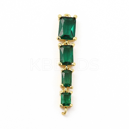 Brass Pave Cubic Zirconia Connector Charms KK-G458-01G-02-1
