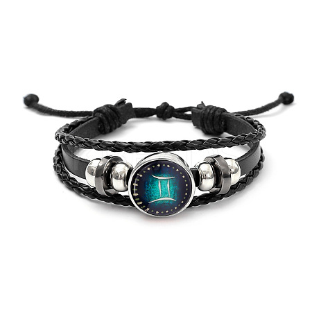 Imitation Leather Triple Layer Multi-strand Bracelets FS-WGC42D3-05-1
