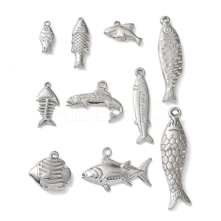 10Pcs 304 Stainless Steel Pendants STAS-P426-07P-1