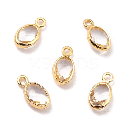 Eco-Friendly Brass with Glass Pendants KK-K268-01D-1