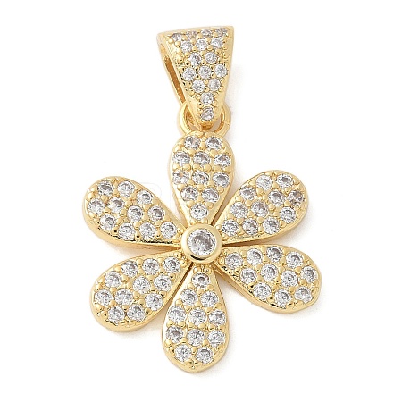 Brass Micro Pave Cubic Zirconia Pendants KK-K298-37G-1