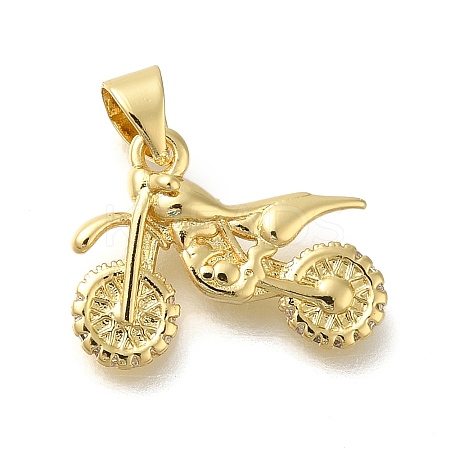 Rack Plating Brass with Cubic Zirconia Pendants KK-Z086-32G-1