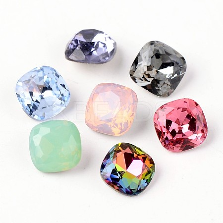 Faceted Square Glass Pointed Back Rhinestone Cabochons RGLA-E007-8mm-M-1