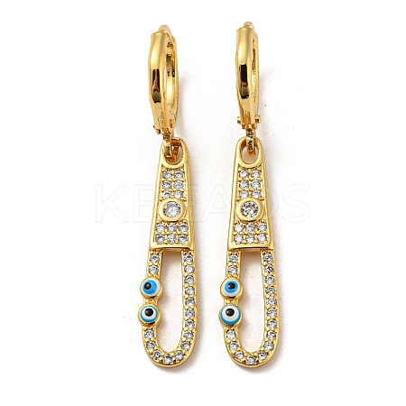 Real 18K Gold Plated Brass Dangle Leverback Earrings EJEW-A033-17G-03-1