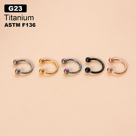 G23 Titanium Circular/Horseshoe Barbell Nose Rings WGFD71D-07-1