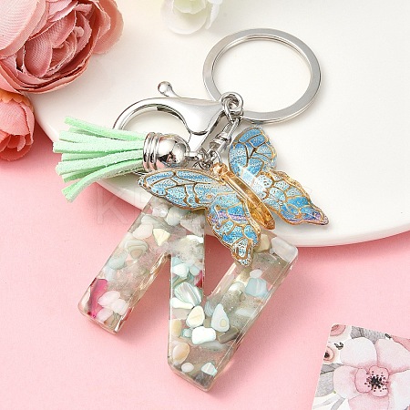 Resin & Acrylic & Faux Suede Tassel Keychain KEYC-YW00126-14-1