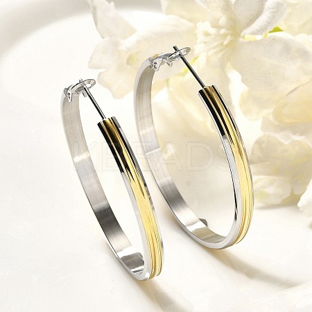 304 Stainless Steel Hoop Earrings for Women EJEW-C096-43GP-04-1