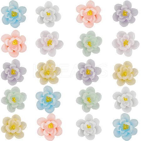 60Pcs Luminous Transparent Epoxy Resin Decoden Cabochons CRES-SC0003-04-1